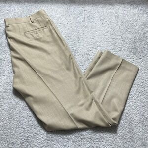 Lauren Ralph Lauren Mens Dress Pants 40W x 32L Tan Khaki Flat Front Trousers